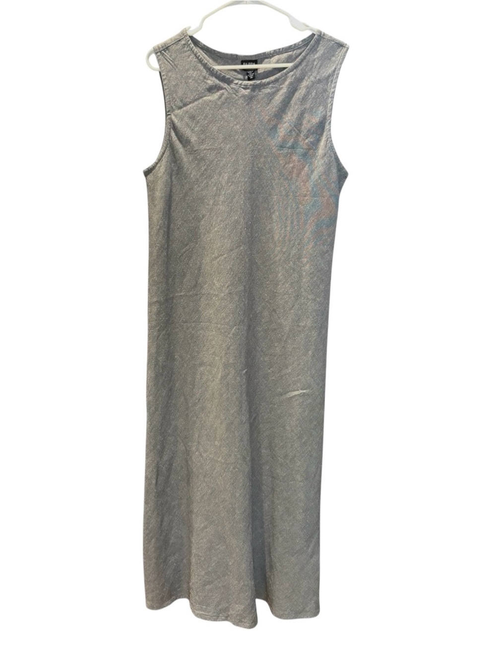 Eileen Fisher Long Linen Blend Gray Sleeveless Dress